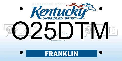 O25DTM Kentucky License Plate