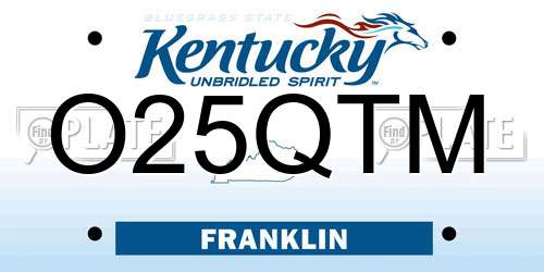 O25QTM Kentucky License Plate