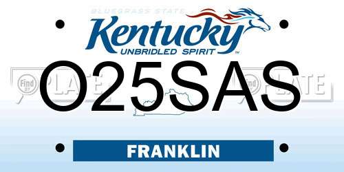 O25SAS Kentucky License Plate