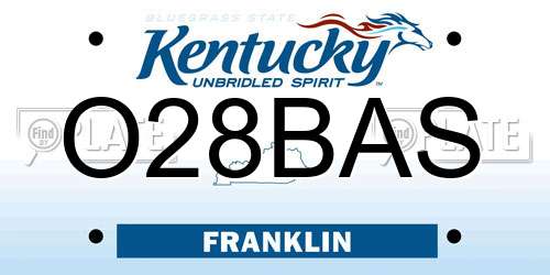 O28BAS Kentucky License Plate