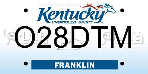 O28DTM Kentucky License Plate