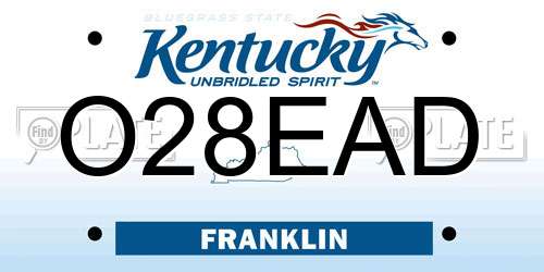 O28EAD Kentucky License Plate