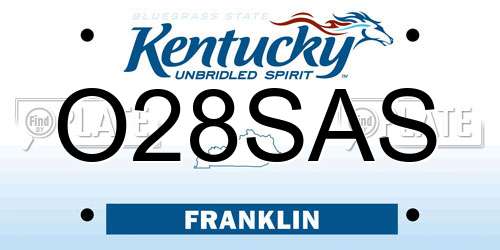 O28SAS Kentucky License Plate