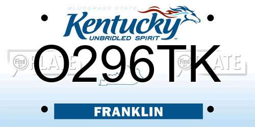O296TK Kentucky License Plate