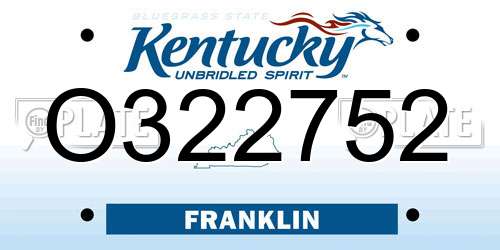 O322752 Kentucky License Plate