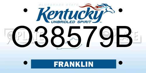 O38579B Kentucky License Plate