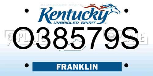 O38579S Kentucky License Plate