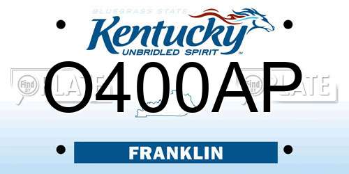 O400AP Kentucky License Plate