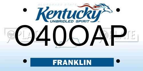 O40OAP Kentucky License Plate