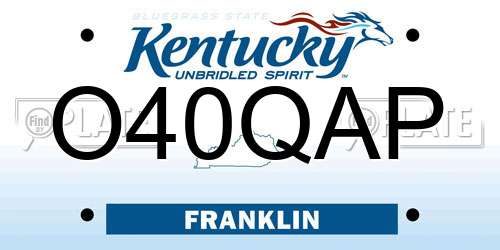 O40QAP Kentucky License Plate