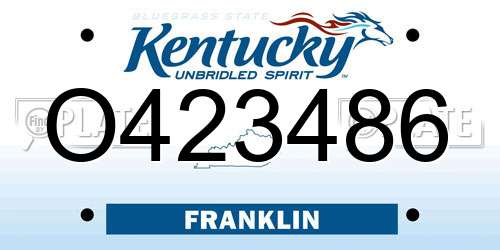 O423486 Kentucky License Plate