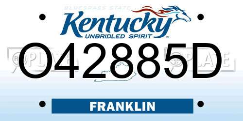 O42885D Kentucky License Plate