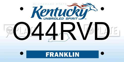 O44RVD Kentucky License Plate