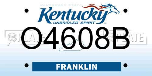 O4608B Kentucky License Plate