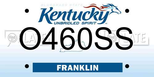 O460SS Kentucky License Plate