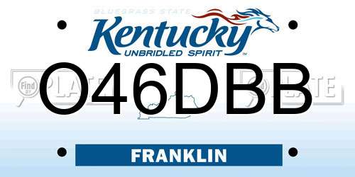 O46DBB Kentucky License Plate