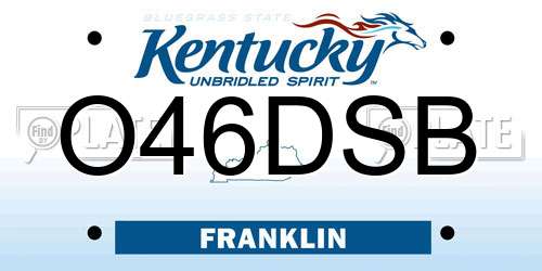 O46DSB Kentucky License Plate