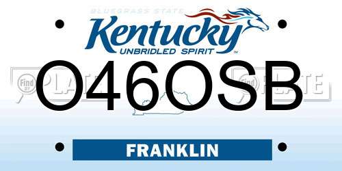 O46OSB Kentucky License Plate