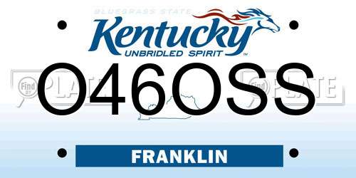 O46OSS Kentucky License Plate