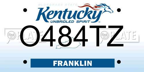 O484TZ Kentucky License Plate