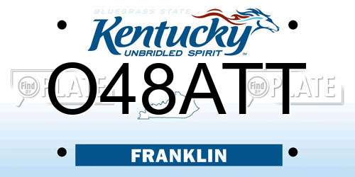O48ATT Kentucky License Plate