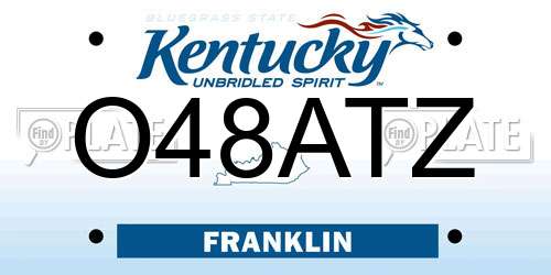 O48ATZ Kentucky License Plate