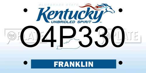 O4P330 Kentucky License Plate