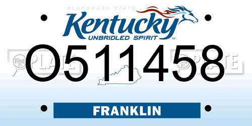 O511458 Kentucky License Plate