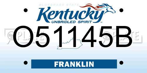 O51145B Kentucky License Plate