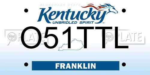 O51TTL Kentucky License Plate
