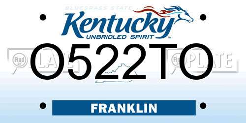 O522TO Kentucky License Plate