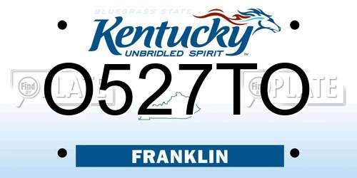 O527TO Kentucky License Plate