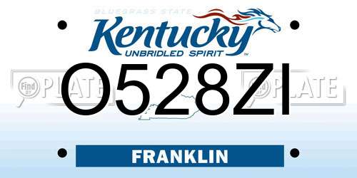 O528ZI Kentucky License Plate