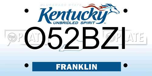 O52BZI Kentucky License Plate