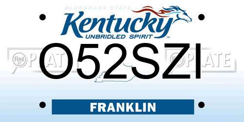 O52SZI Kentucky License Plate