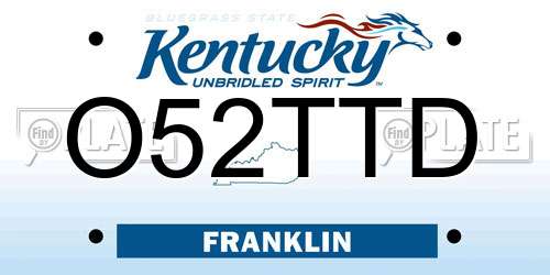 O52TTD Kentucky License Plate