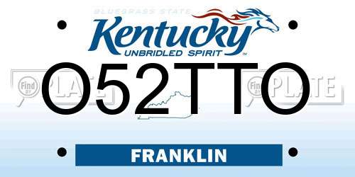 O52TTO Kentucky License Plate
