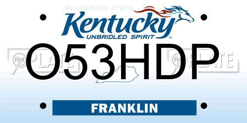 O53HDP Kentucky License Plate