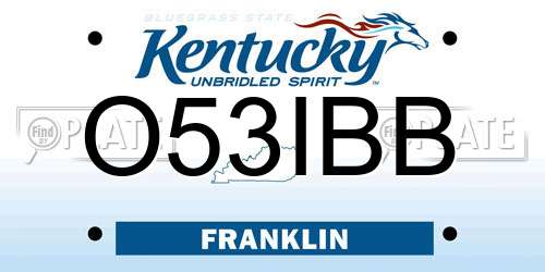 O53IBB Kentucky License Plate