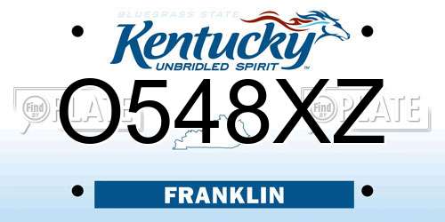 O548XZ Kentucky License Plate