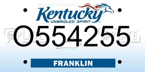 O554255 Kentucky License Plate
