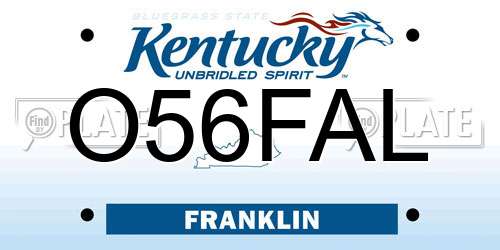 O56FAL Kentucky License Plate