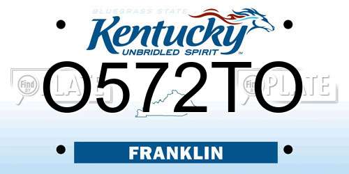O572TO Kentucky License Plate