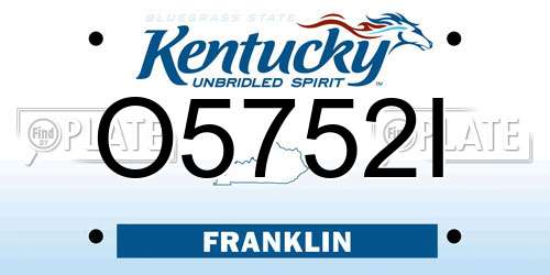 O5752I Kentucky License Plate