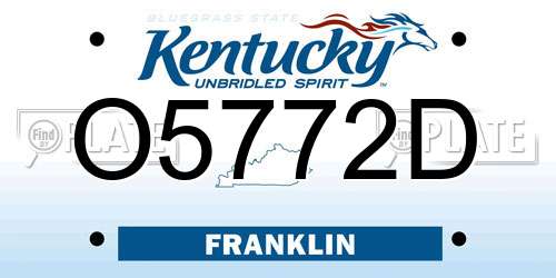 O5772D Kentucky License Plate