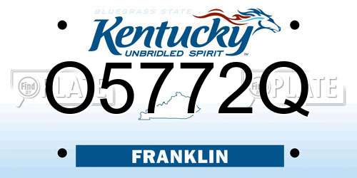 O5772Q Kentucky License Plate