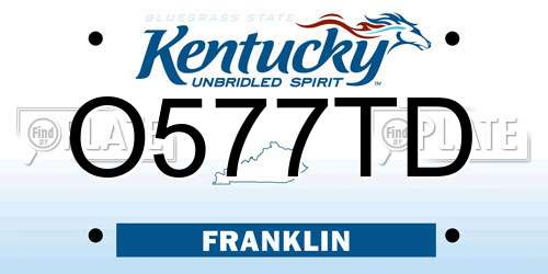 O577TD Kentucky License Plate