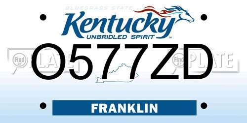 O577ZD Kentucky License Plate
