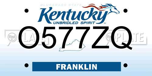 O577ZQ Kentucky License Plate