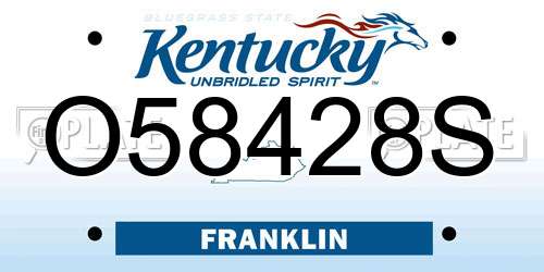 O58428S Kentucky License Plate